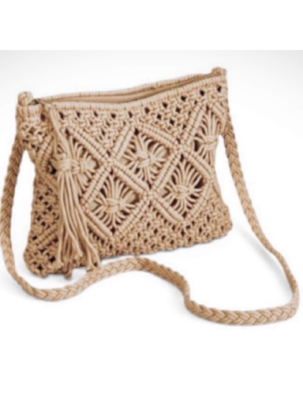 Boho Style Hand Woven Macrame Rope Crossbody Bag